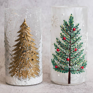 Christmas Tree Pillar with LED String Lights