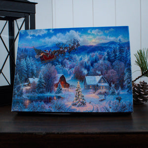 Night Before Christmas 8x6 Lighted Tabletop Canvas