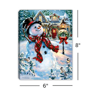 An Old Fashioned Christmas 8x6 Lighted Tabletop Canvas