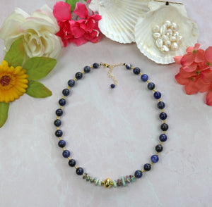 IST Jewelry - Blue Jasper and Lapis Lazuli Pendant Necklace. Set of Three