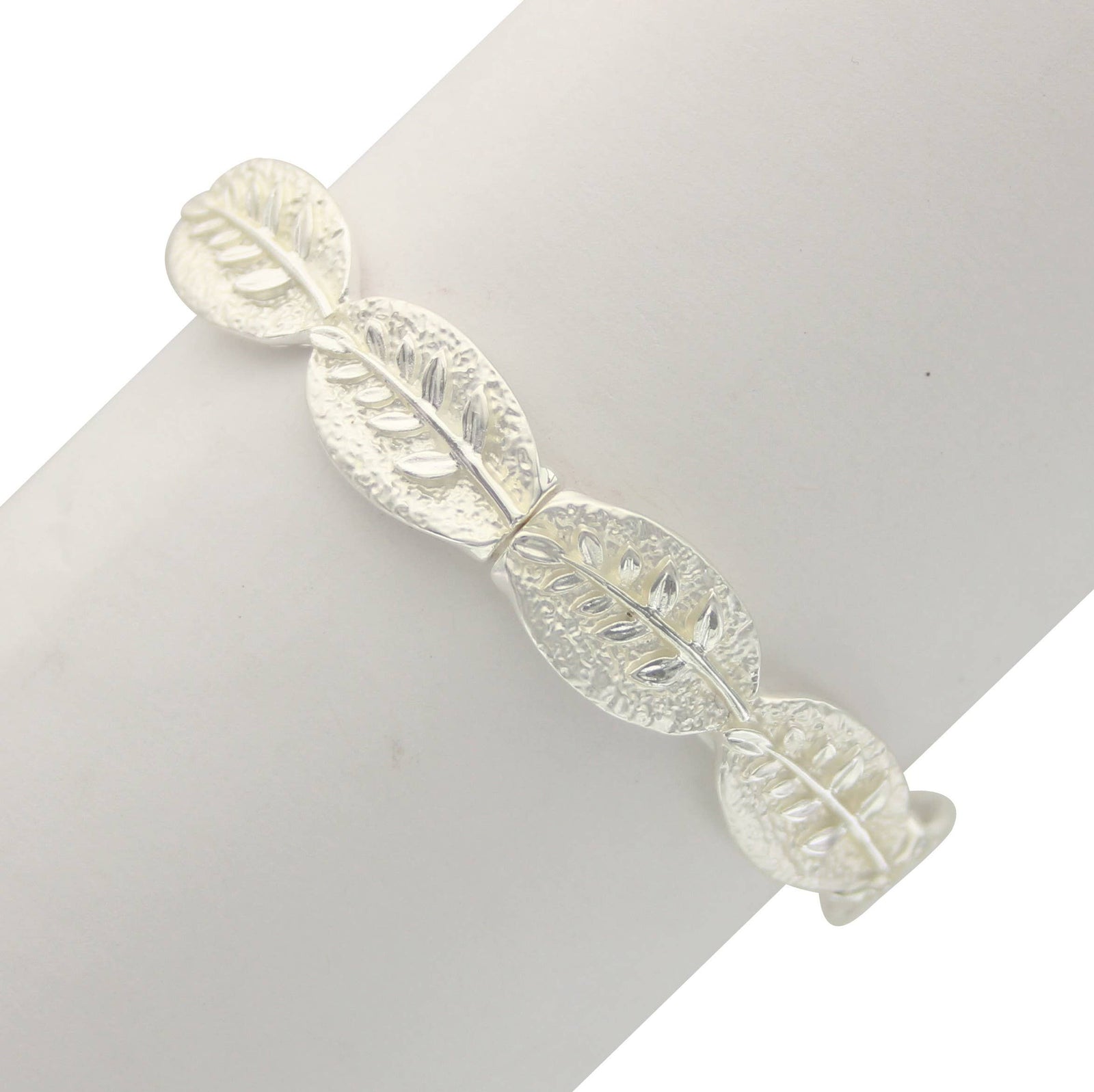 Etched Leaf Stretch Bracelet