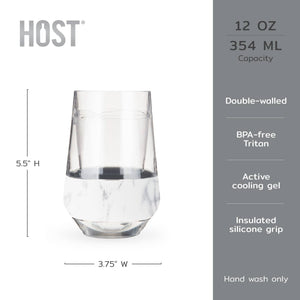 Wine FREEZE™ XL Insulated Cooling Cups - Marble - Set of 2