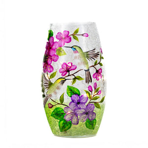 Hummingbird Short Vase with LED String Lights