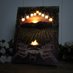 Wine at Sunset 8x6 Lighted Tabletop Canvas