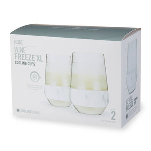 Wine FREEZE™ XL Insulated Cooling Cups - Marble - Set of 2