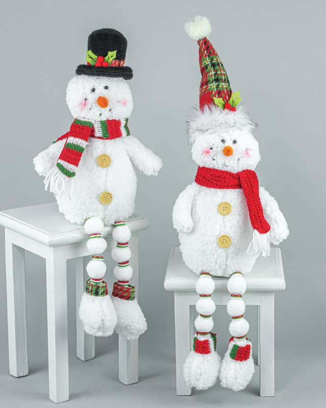 TRADITIONAL SNOWMAN BUTTON LEG 2 ASSORTED