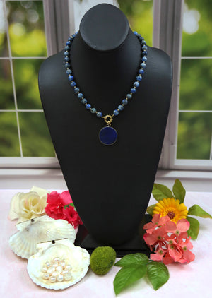 IST Jewelry - Blue Jasper and Lapis Lazuli Pendant Necklace. Set of Three
