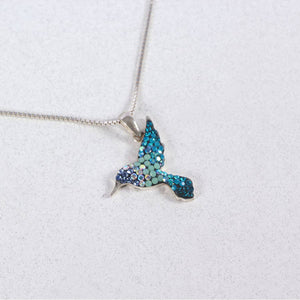CRYSTAL & SILVER SMALL COLIBRI PENDANT