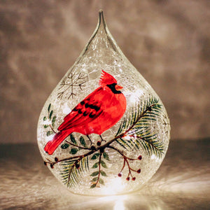 Cardinal Teardrop with LED String Lights