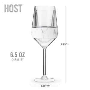 Wine FREEZE™ Stemmed Cooling Cups - Marble - Set of 2