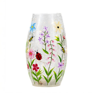 Wildflower & Bee Short Vase with LED String Lights