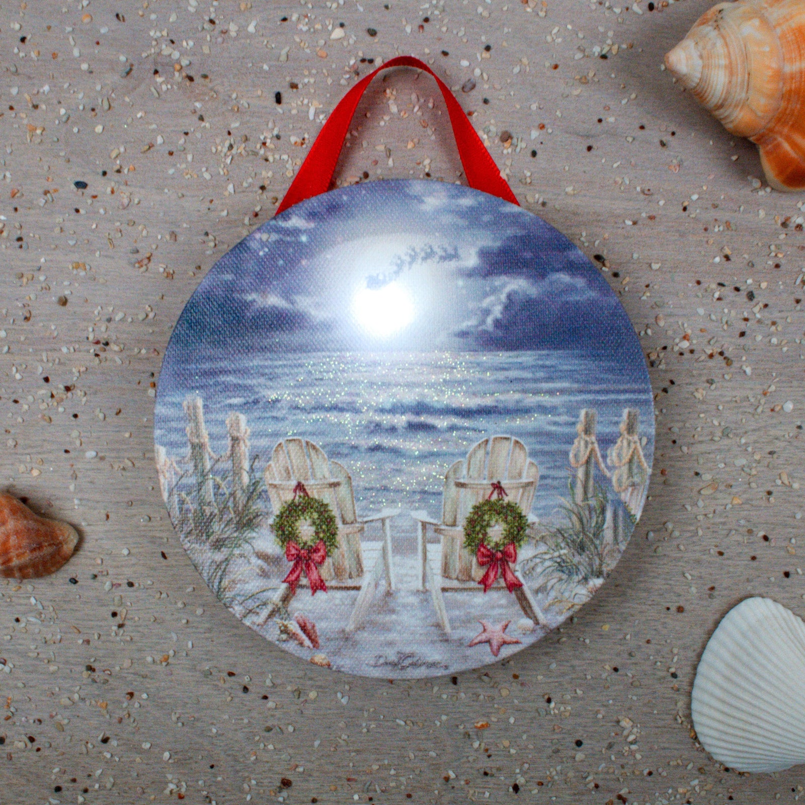 Christmas at the Beach LED ornament