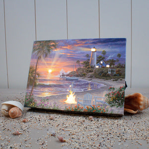 Honeymoon Sunset 8x6 Lighted Tabletop Canvas