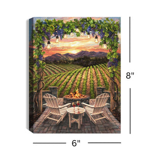 Wine at Sunset 8x6 Lighted Tabletop Canvas