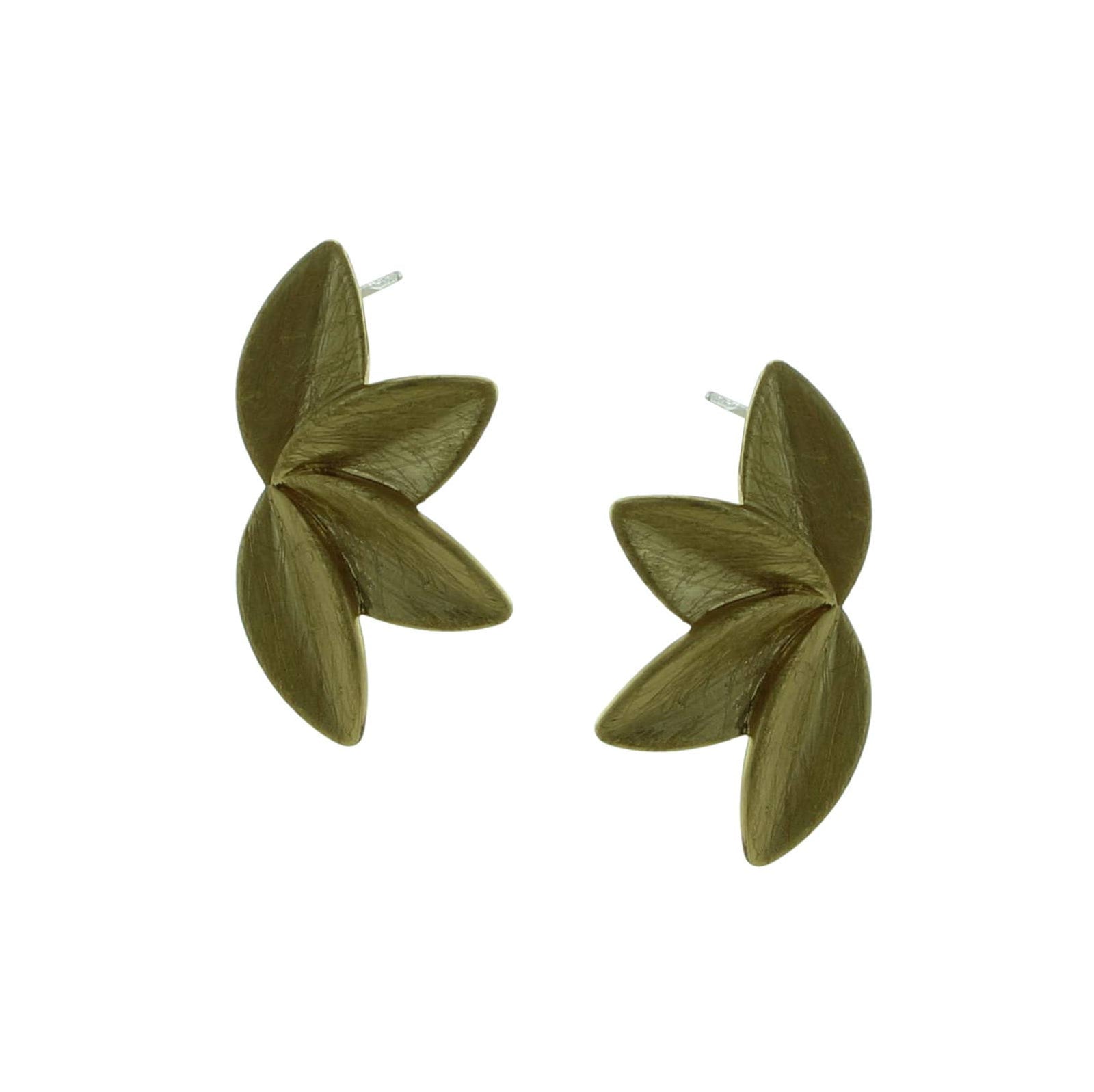 Gold Leaves Post Earrings