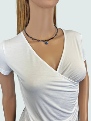 Druzy Pendant Memory Wire Choker