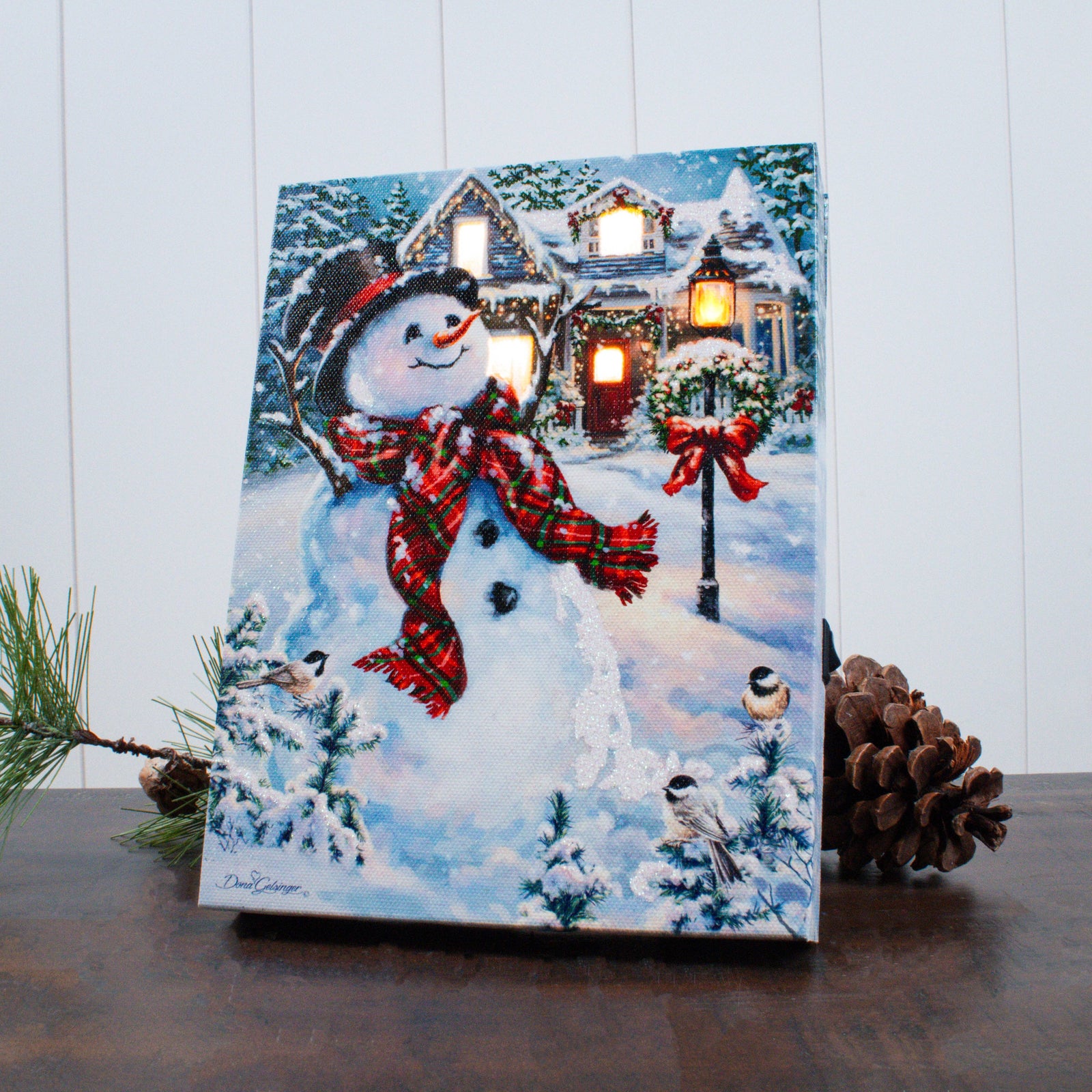 An Old Fashioned Christmas 8x6 Lighted Tabletop Canvas