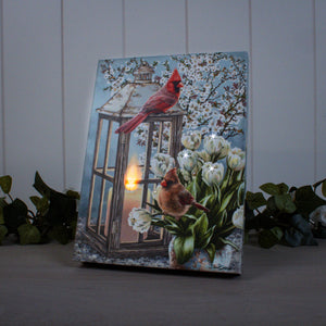 Sweet Cardinals 6x8 Lighted Tabletop Canvas