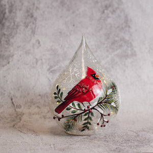 Cardinal Teardrop with LED String Lights