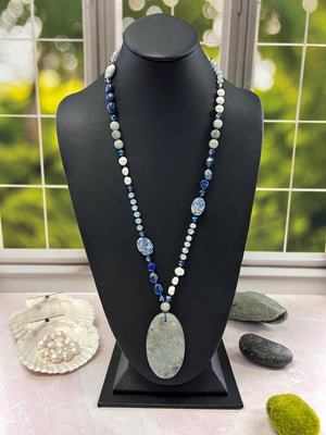 Sodalite Geo Pendant Necklace