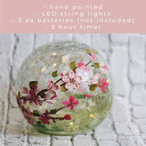 A Cheerful Giver - Cherry Blossom Orb with LED String Lights