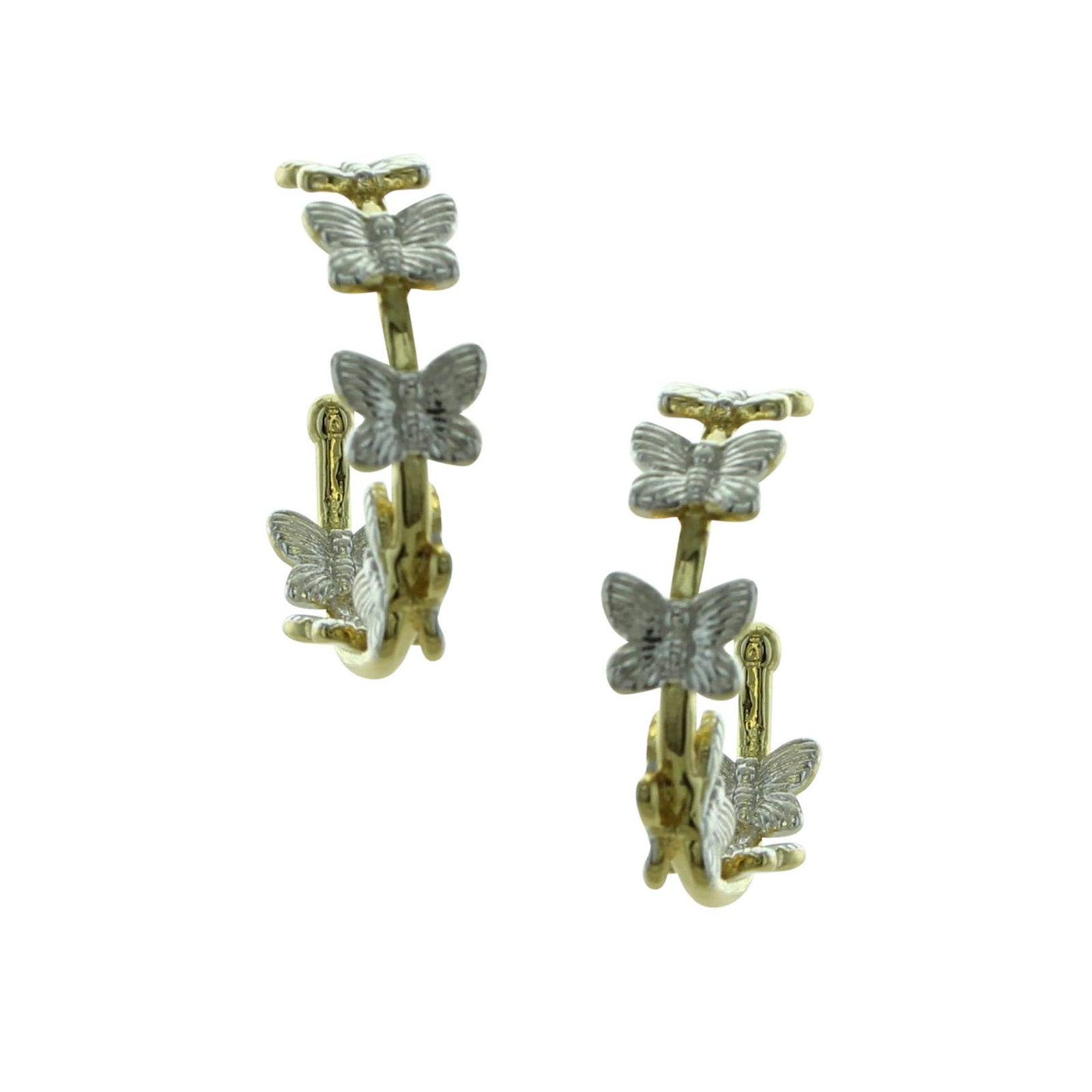 Butterfly C Hoop Post Earrings