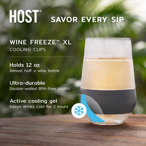 Wine FREEZE™ XL Cooling Cups w/ Cooling Gel - Marble