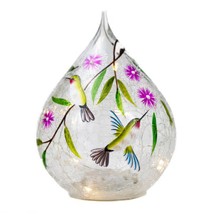 Dancing Hummingbird Teadrop with LED String Lights
