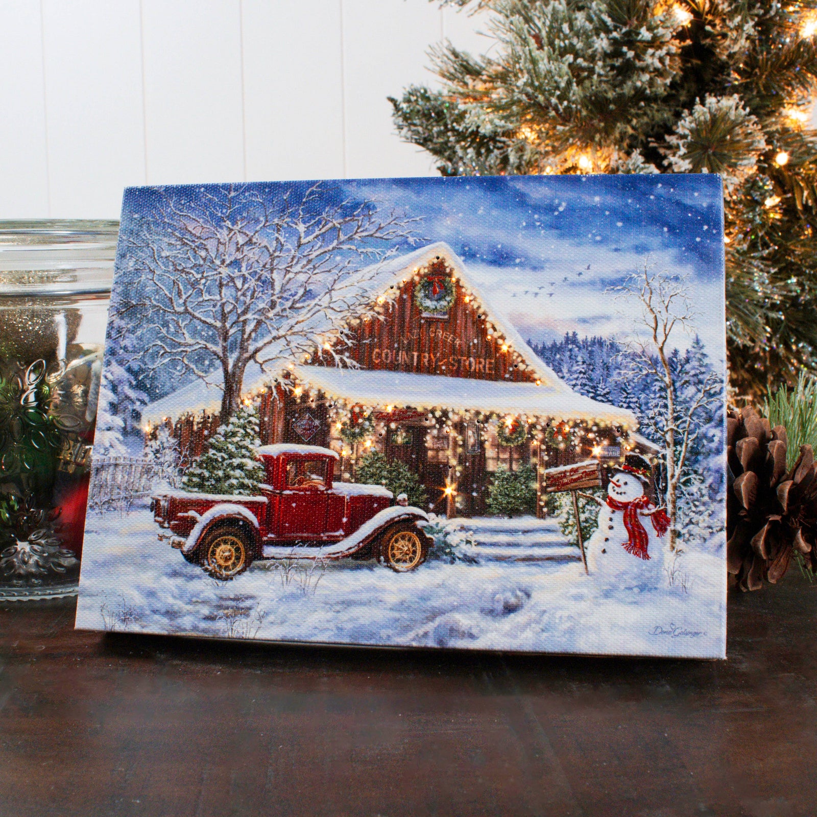 Country Store 8x6 Lighted Tabletop Canvas