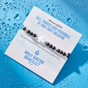 Holy Water Bracelet - Holy Water Mens Lava Rock Bracelet In Silver