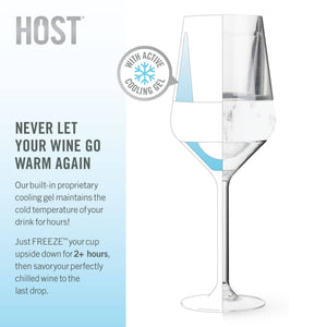 Wine FREEZE™ Stemmed Cooling Cups - Marble - Set of 2