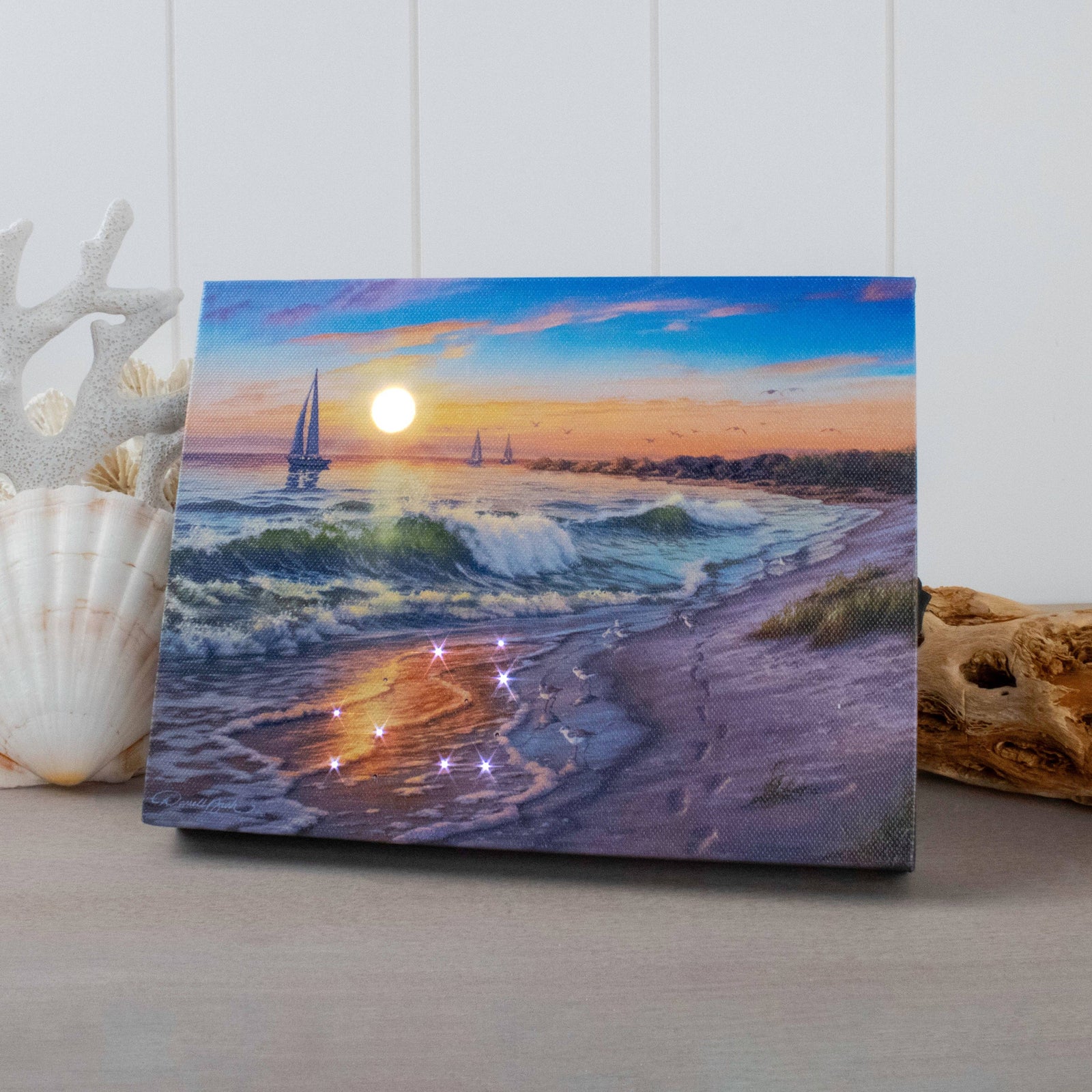 Sunset Cruise 8x6 Lighted Tabletop Canvas