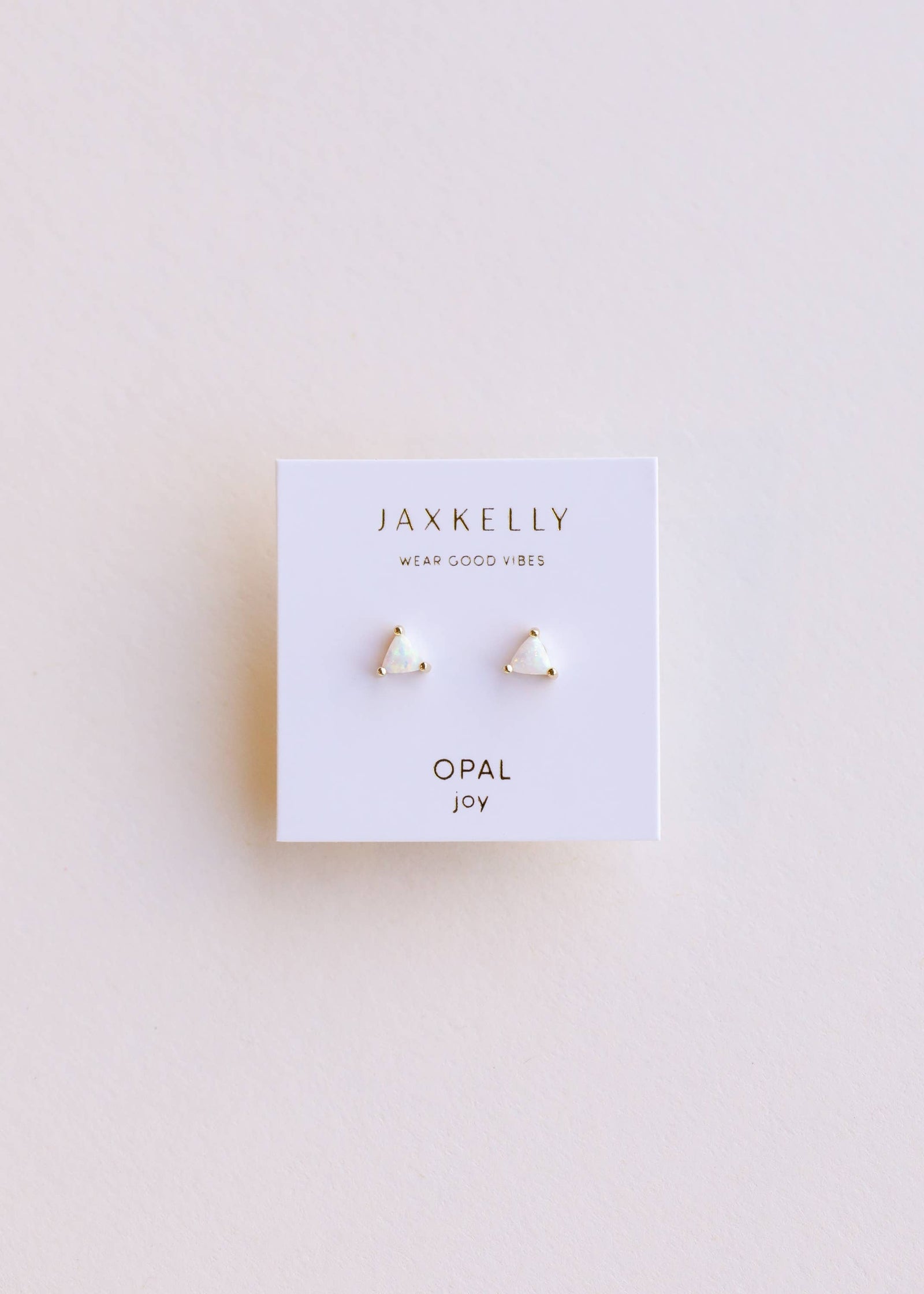 Mini Energy Gem - White Opal - Gold Earrings