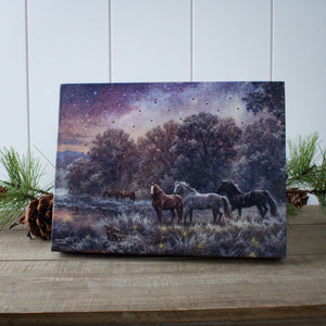 My Farm at Night 8x6 Lighted Tabletop Canvas