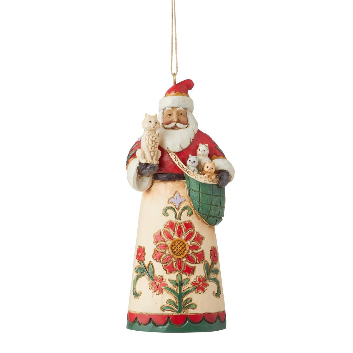 Santa Holding Cats Ornament