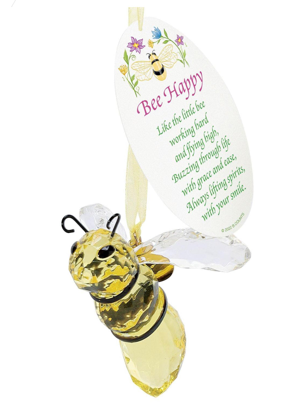 Bee Happy Acrylic Ornament