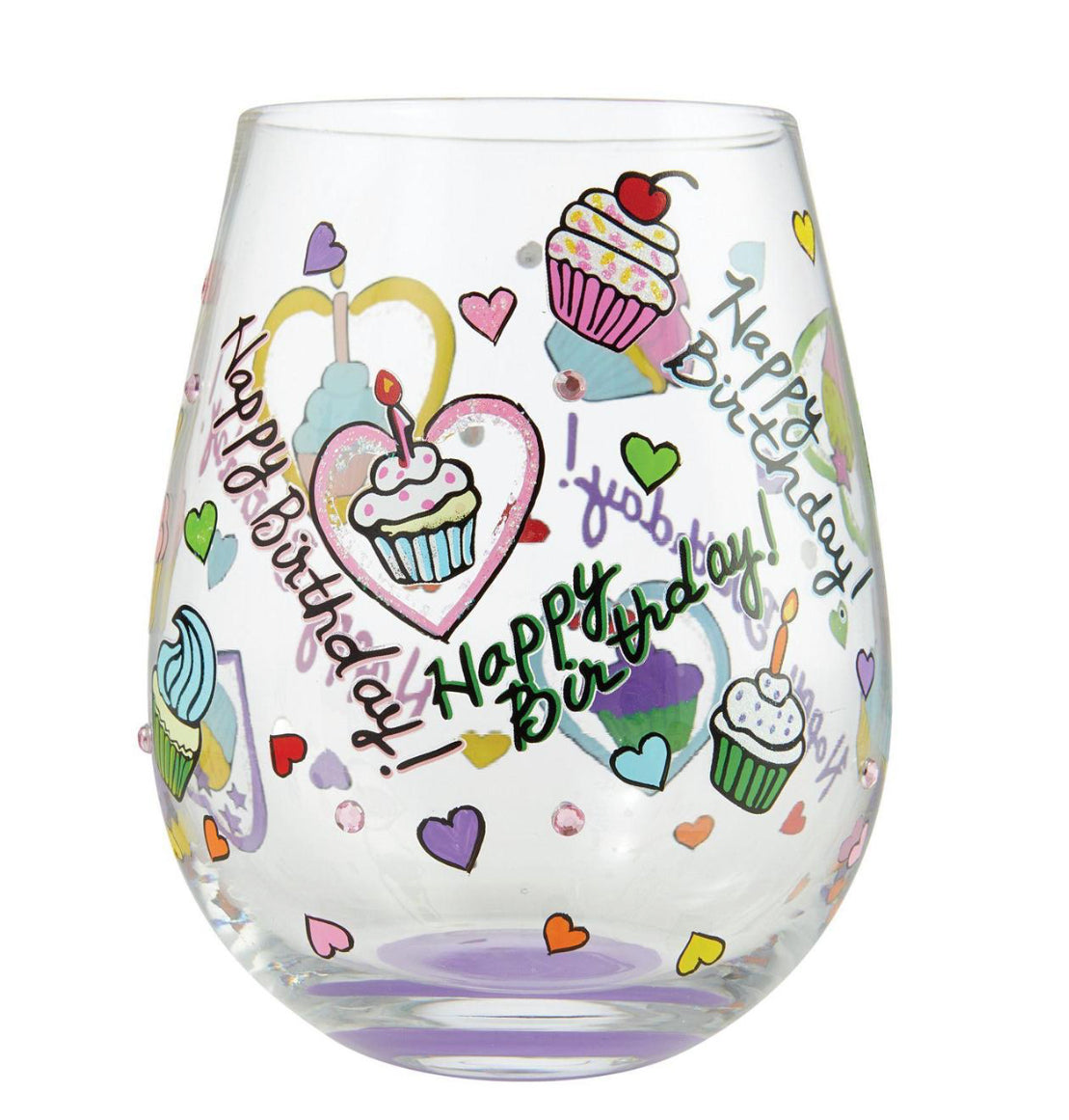 “Birthday Cupcakes” Stemless Wine Glass