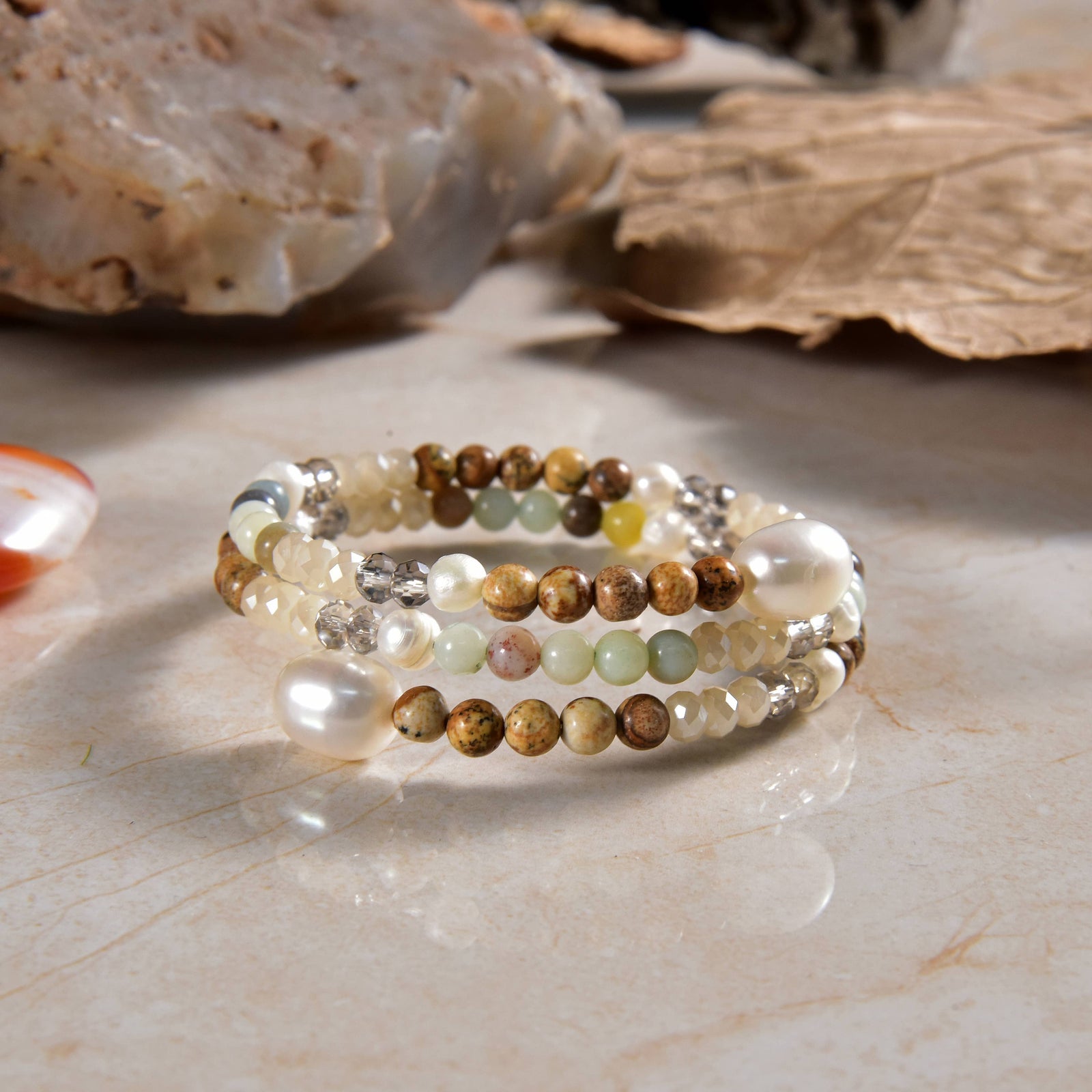 Multi-Stone Memory Wire Bracelet