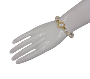 Coin Pearl Pendant Bracelet