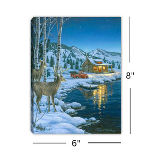 At Water's Edge 8x6 Lighted Tabletop Canvas