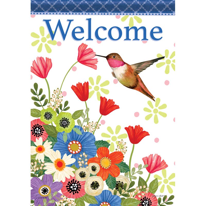 "Garden Hummingbird" Dura Soft™ Large Flag