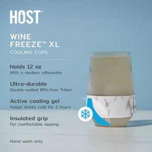 Wine FREEZE™ XL Insulated Cooling Cups - Marble - Set of 2