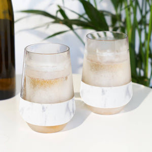 Wine FREEZE™ XL Insulated Cooling Cups - Marble - Set of 2
