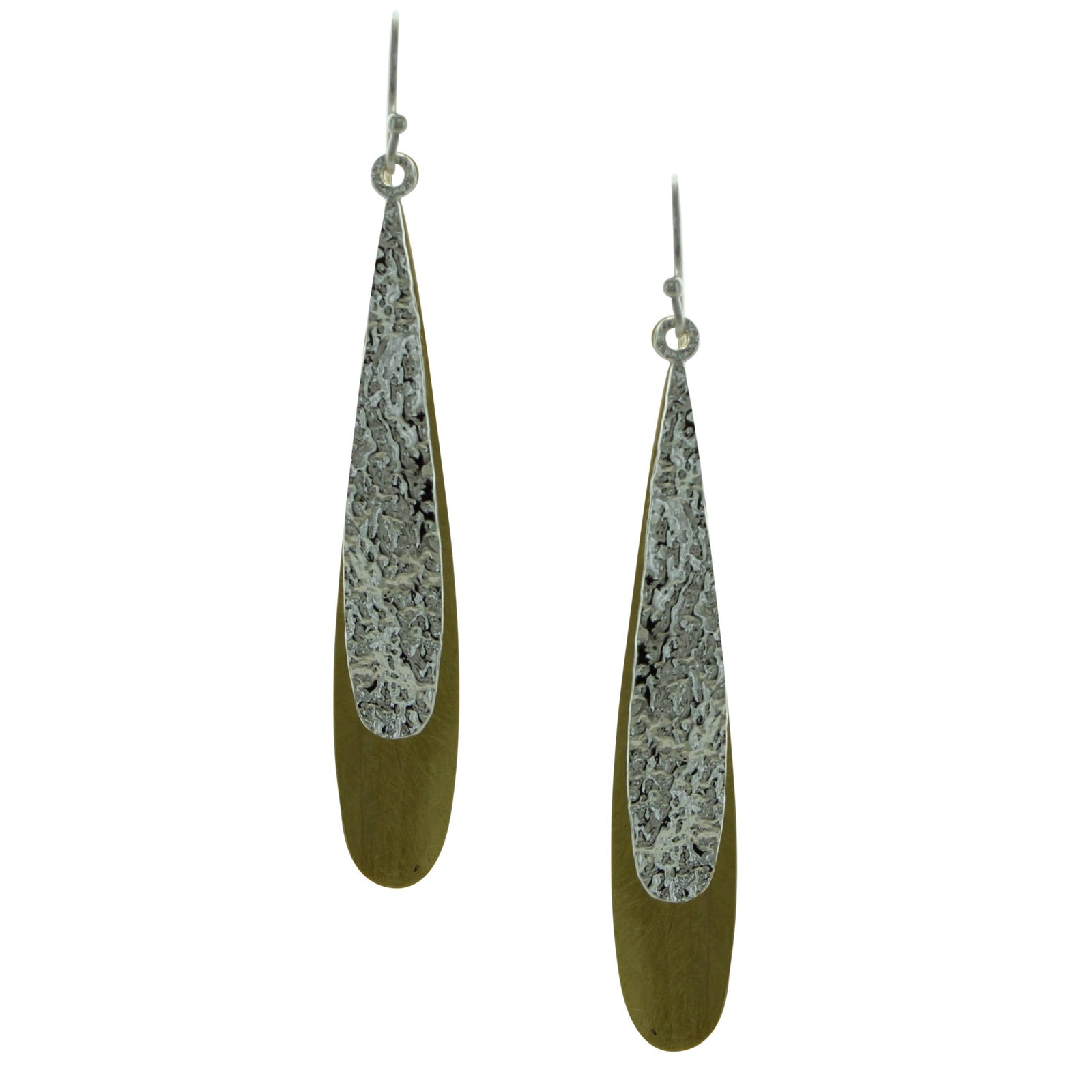 Two Tone Long Drop Earrings
