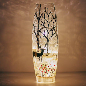 Silver & Gold Glass Vase with LED String Lights