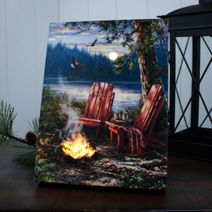 Evening at the Lake 6x8 Lighted Tabletop Canvas