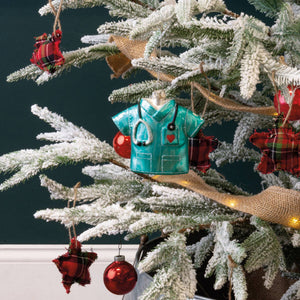 Glass Nurse Scrubs Ornament