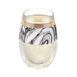 Wine FREEZE™ Cooling Cup w/ Cooling Gel - Black Swirl