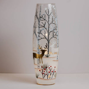 Silver & Gold Glass Vase with LED String Lights