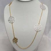 30" Two Tone Flower Necklace